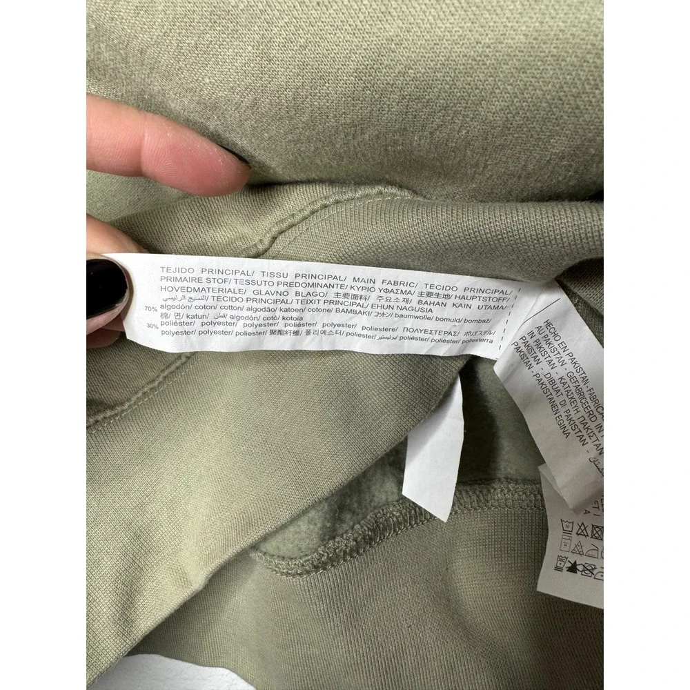 Zara Boys 2 Piece Set Green Hoodie Tan Los Angeles Wide Leg Sweatpants Size 9/10